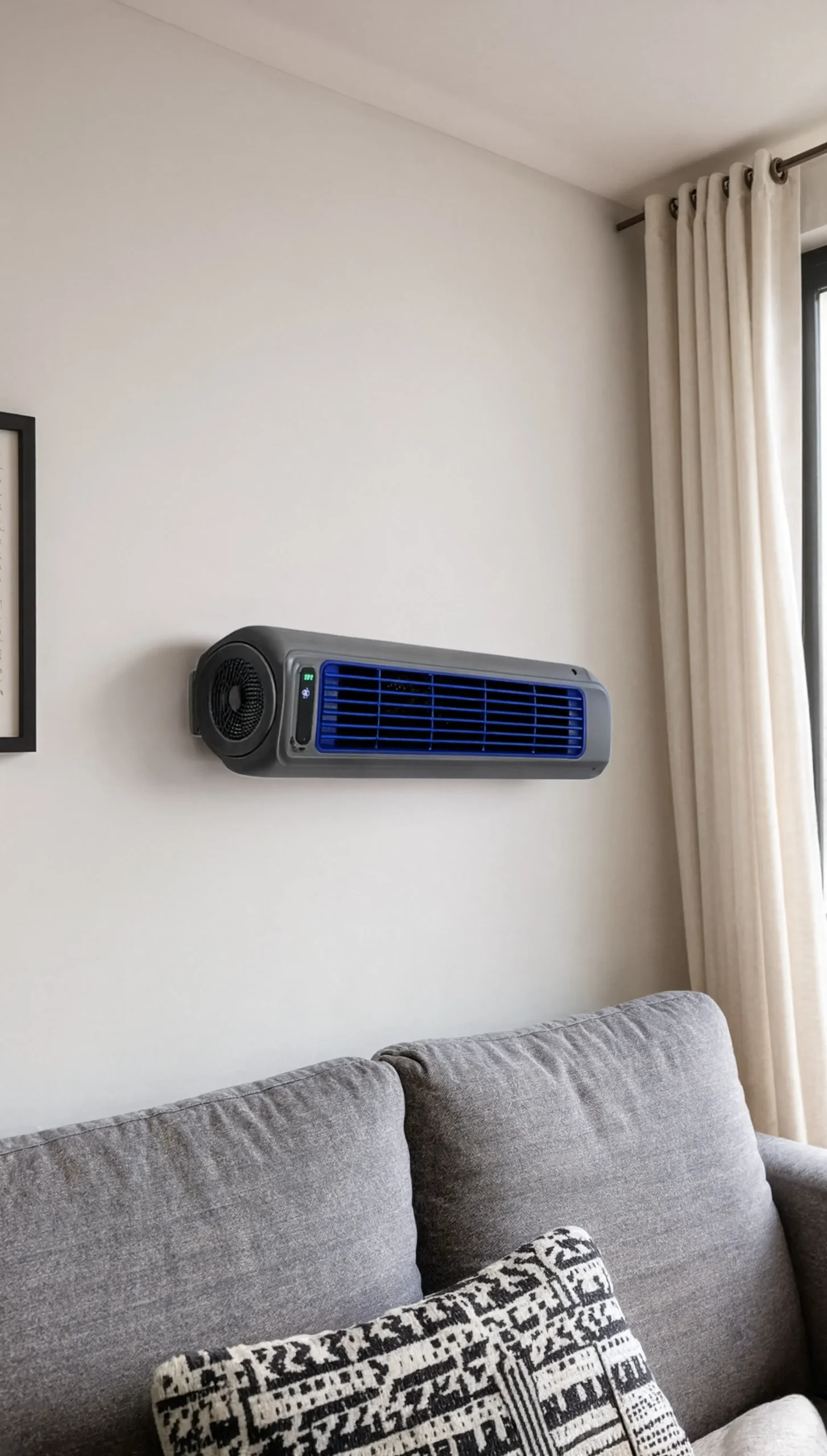 Froza AC mounted in a living room